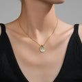 Cat's Eye Stone Golden Necklace