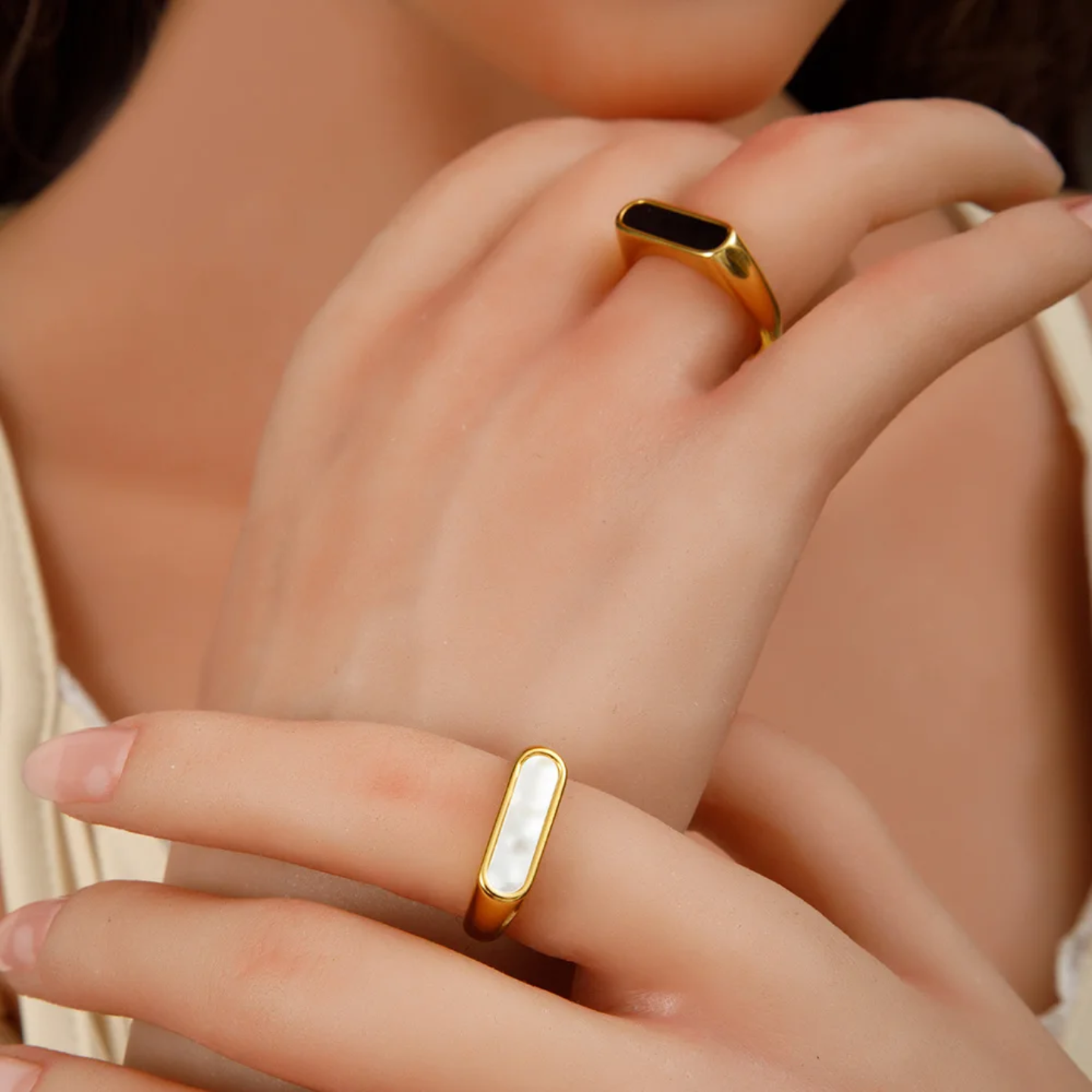 Small Regtangular Shell Ring