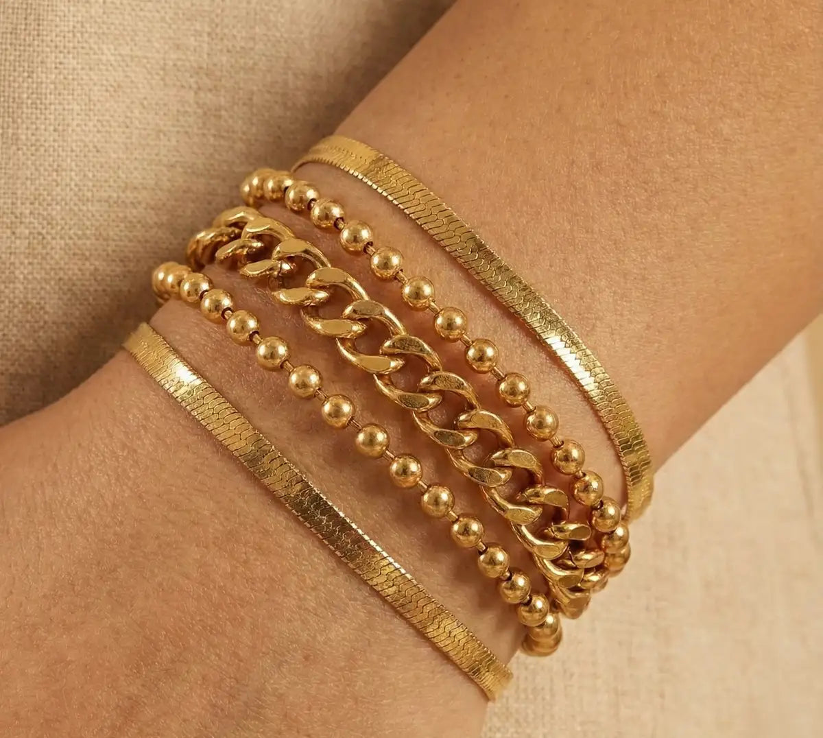Five Layer Retro Golden Bracelet