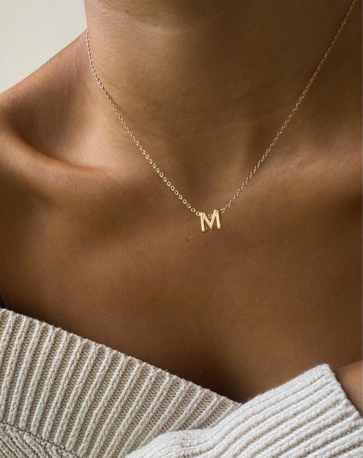 Gold Small letters Necklace
