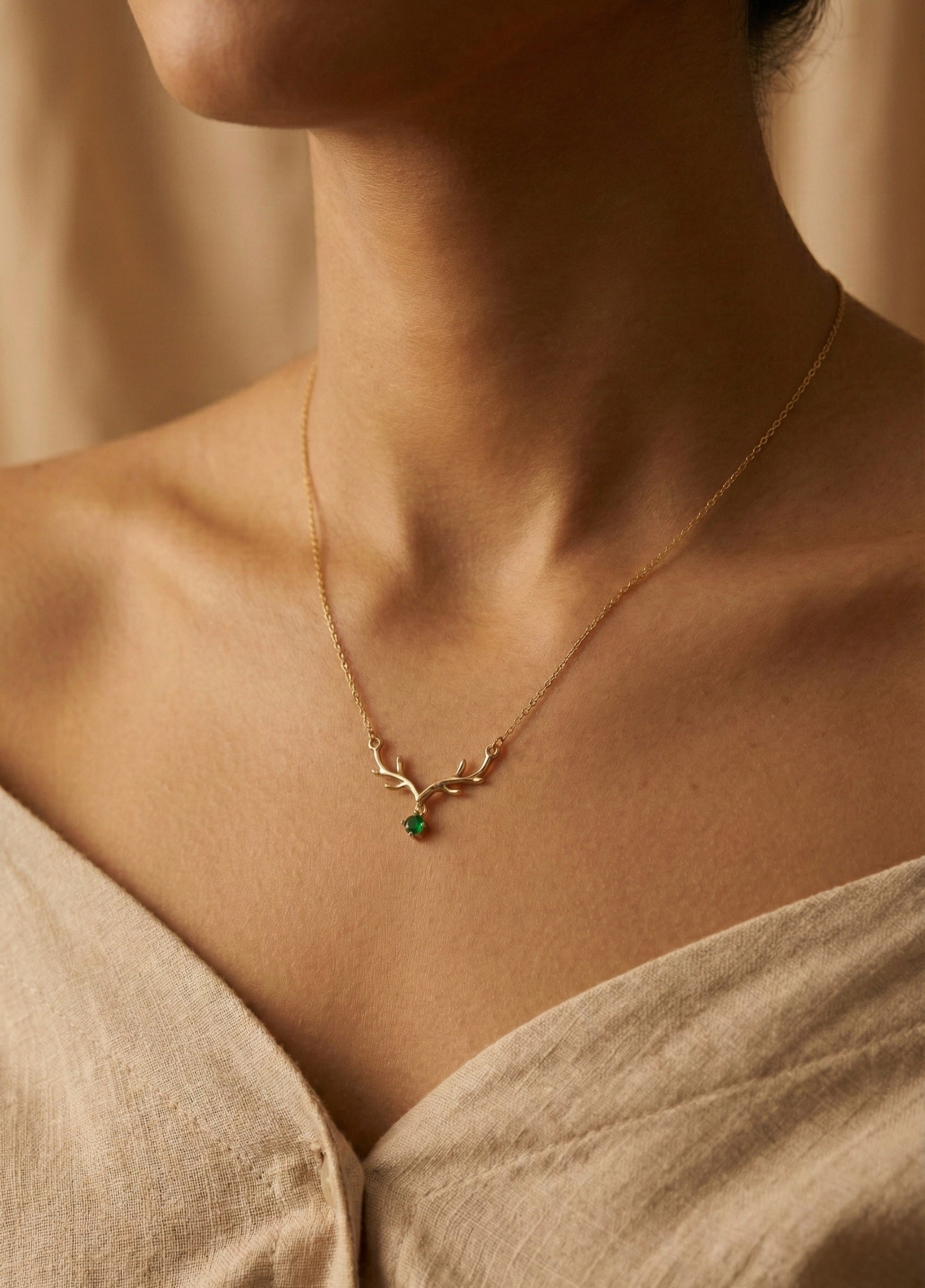 Deer Horn Golden Necklace