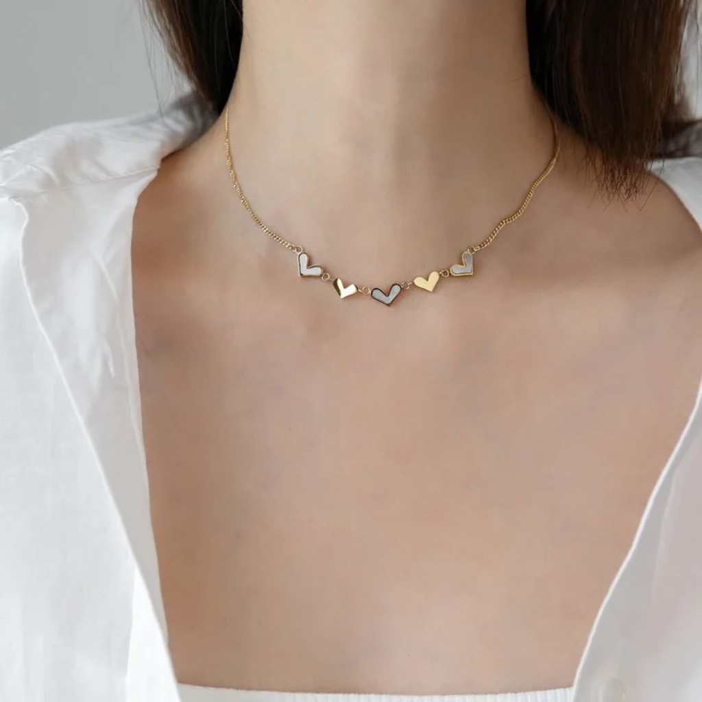 Natural Shell Heart Necklace