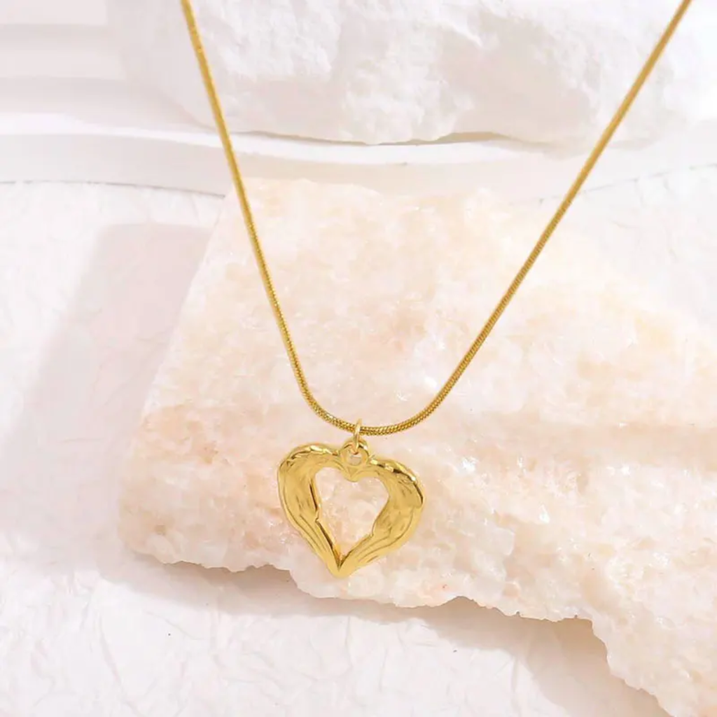 Melted Heart Golden Necklace