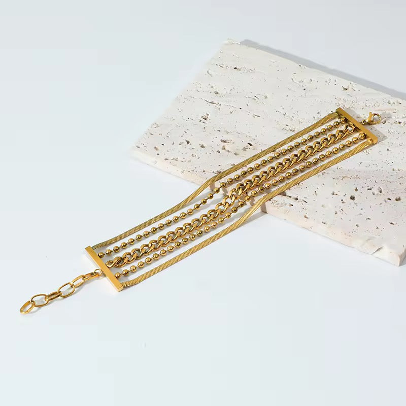 Five Layer Retro Golden Bracelet