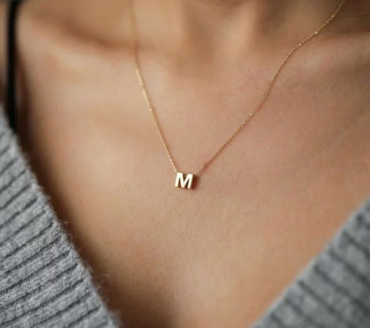 Gold Small letters Necklace