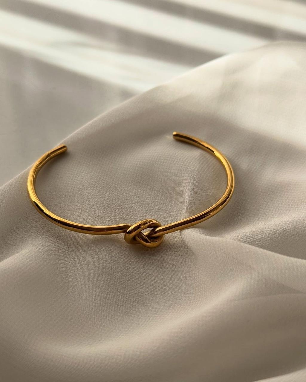 Kont Tie Cuff Golden Bangle