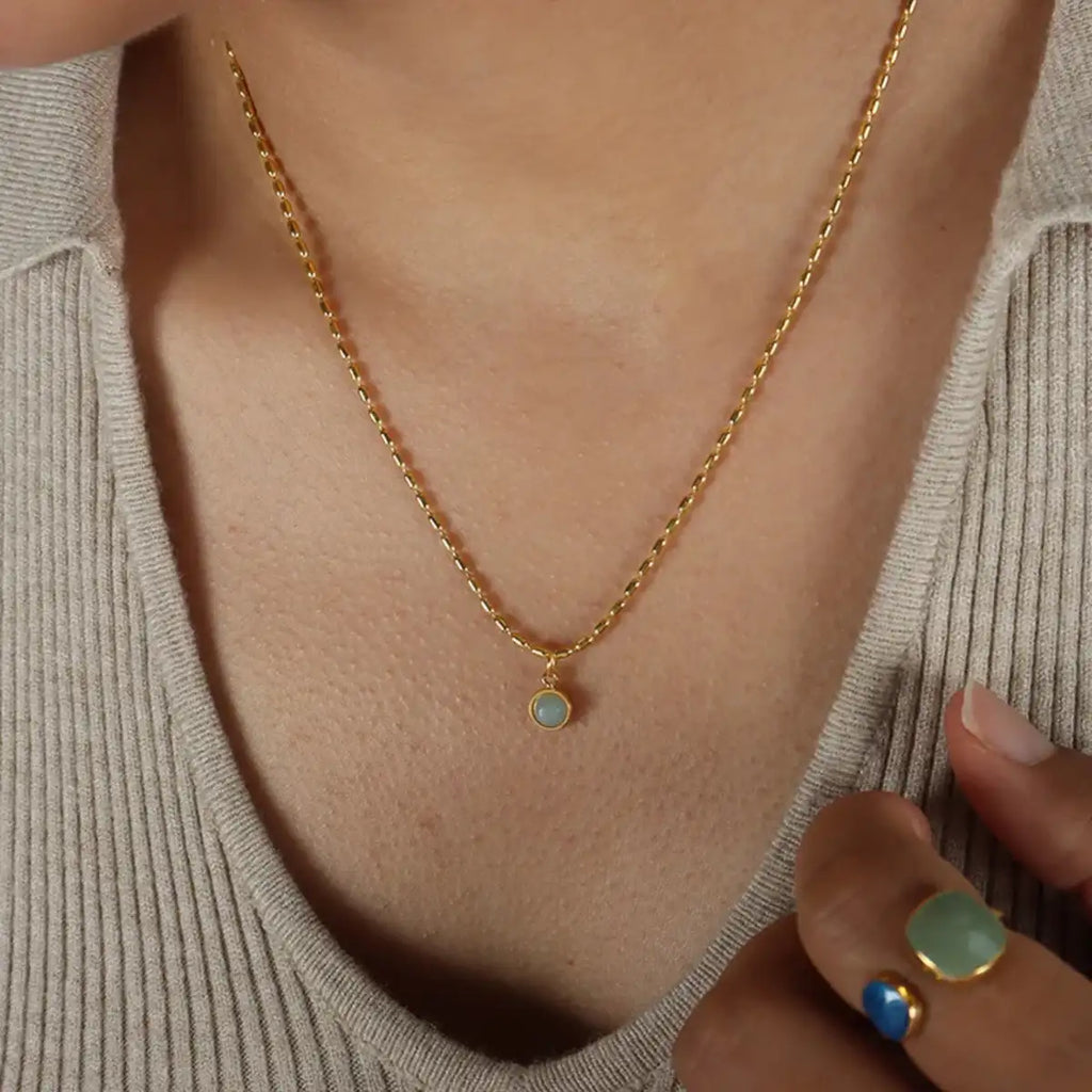 Rice Bead Golden Necklace