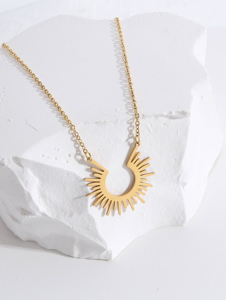 Half Sun Gold Necklace