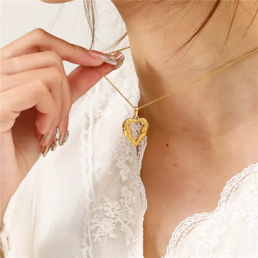 Melted Heart Golden Necklace