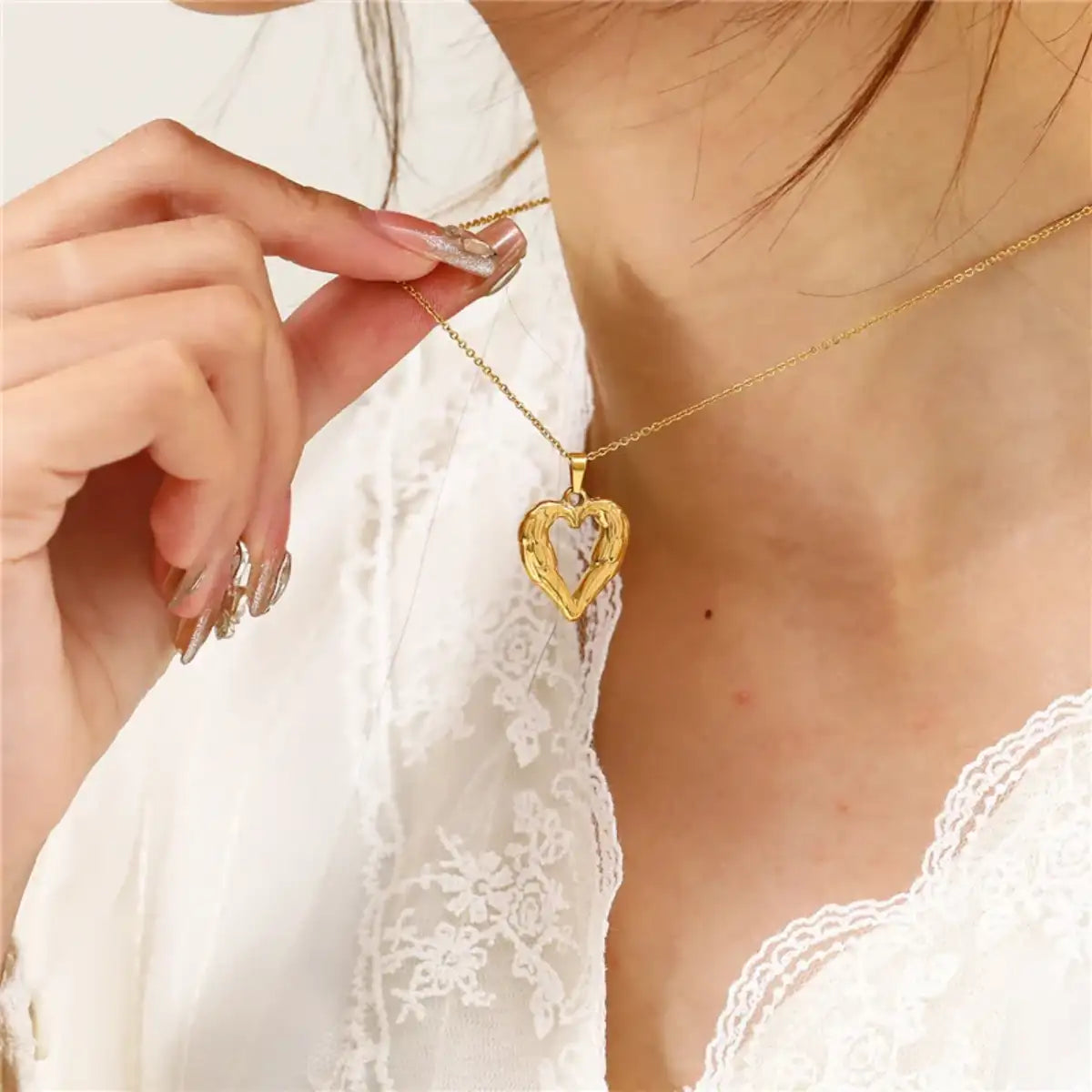 Melted Heart Golden Necklace
