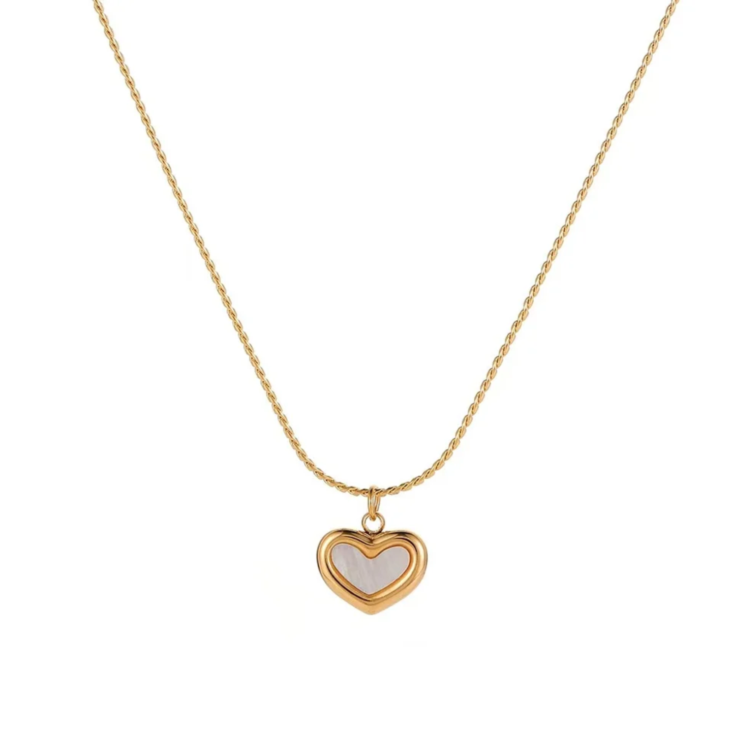 Natural Shell Heart Golden Necklace