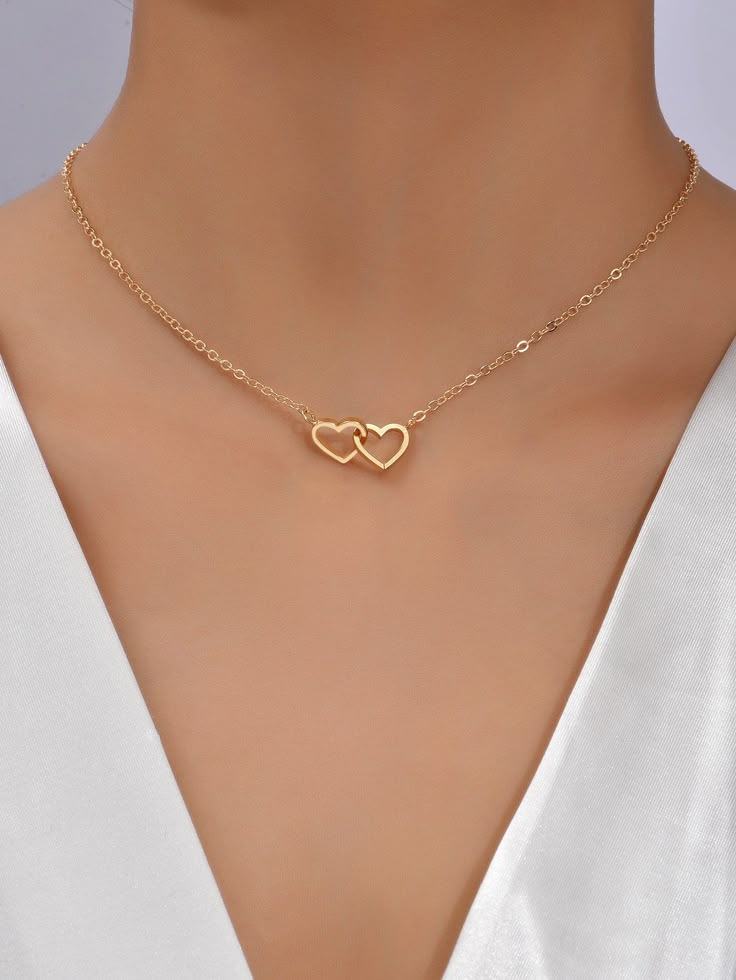 Connected Heart Golden Necklace