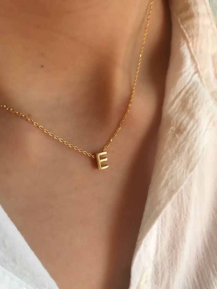 Gold Small letters Necklace