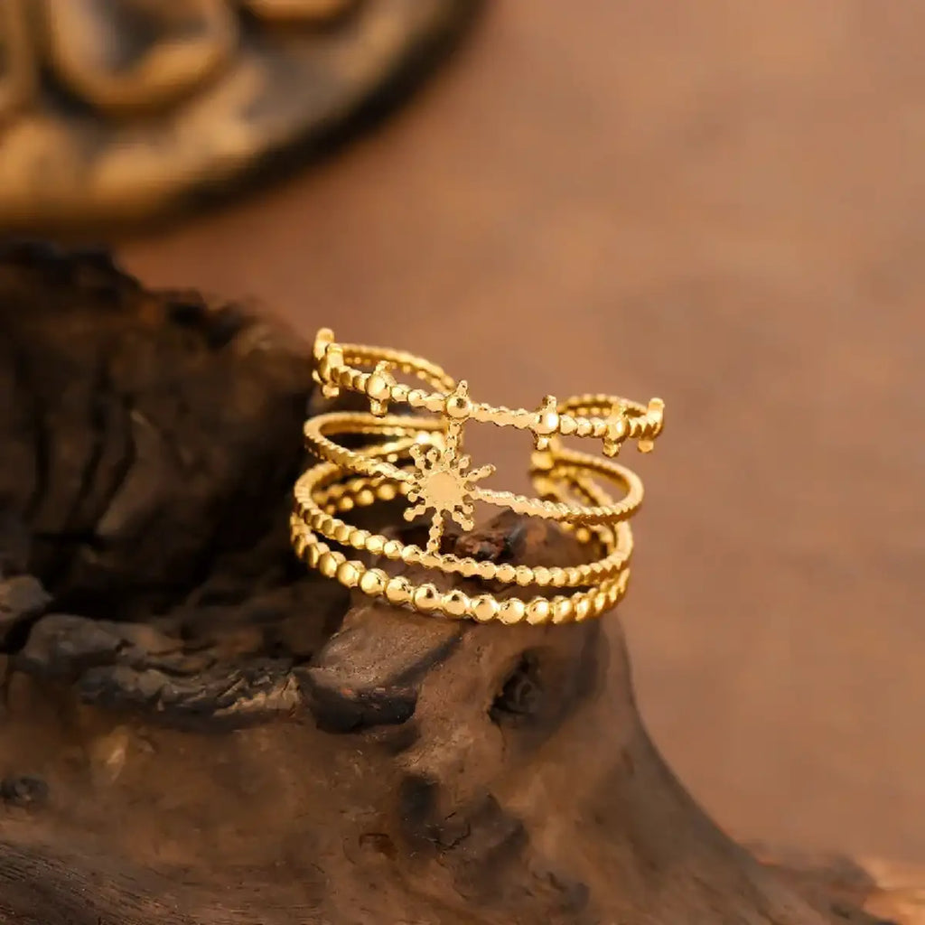 Three Layer Sund and Moon Ring