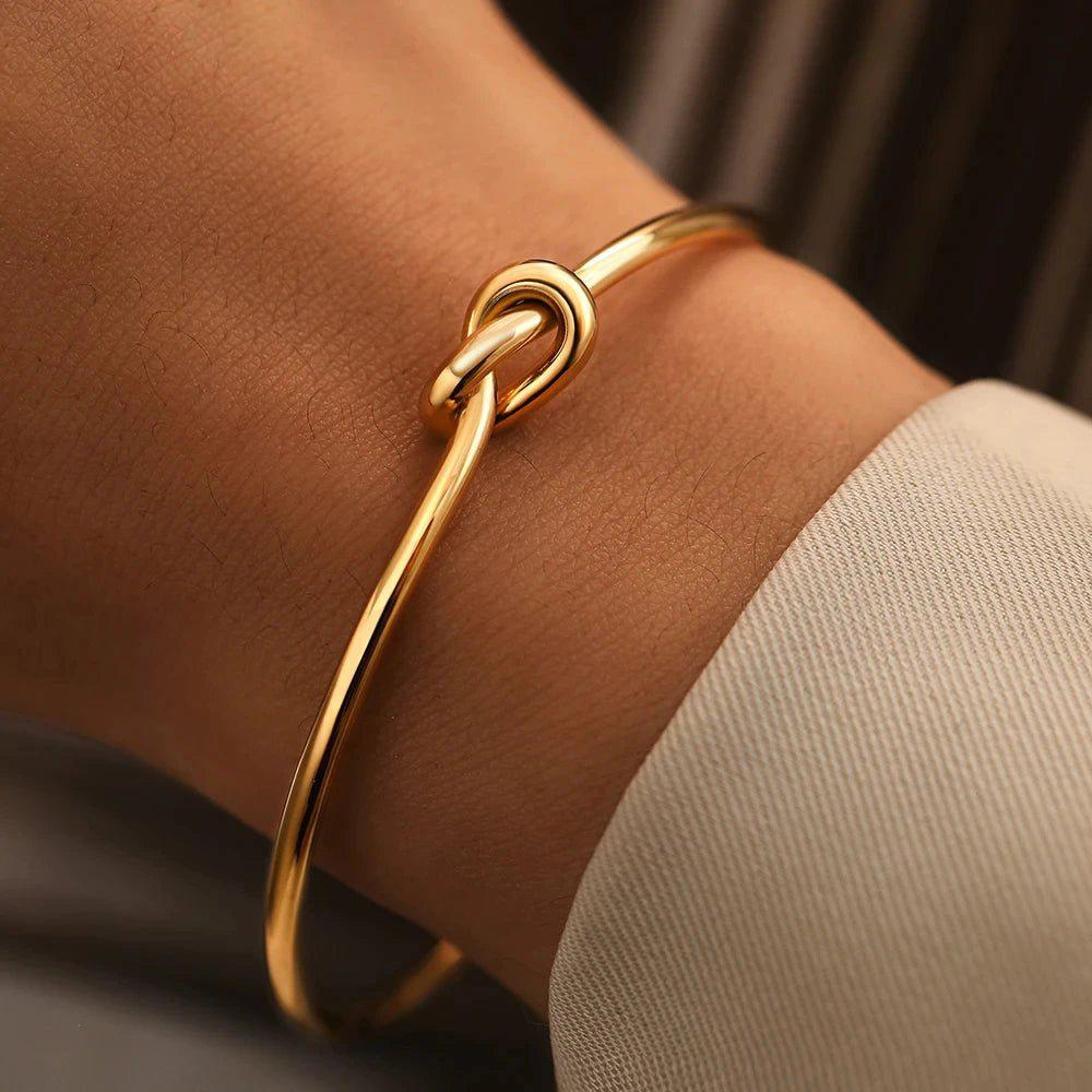 Kont Tie Cuff Golden Bangle