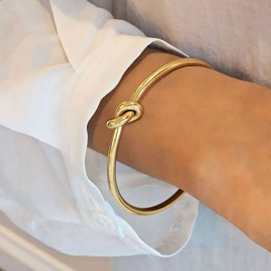 Kont Tie Cuff Golden Bangle