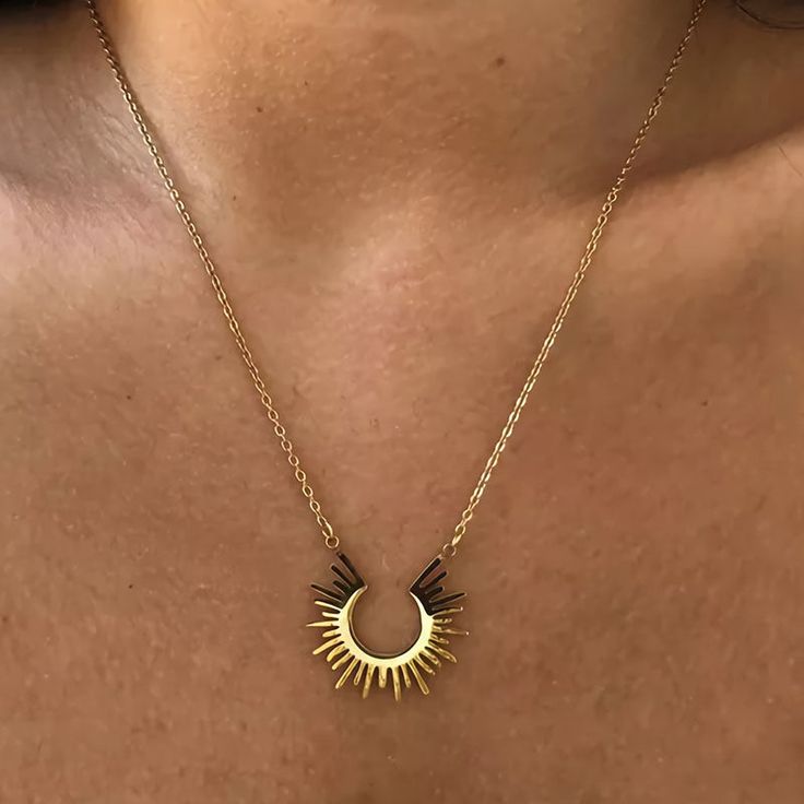 Half Sun Gold Necklace
