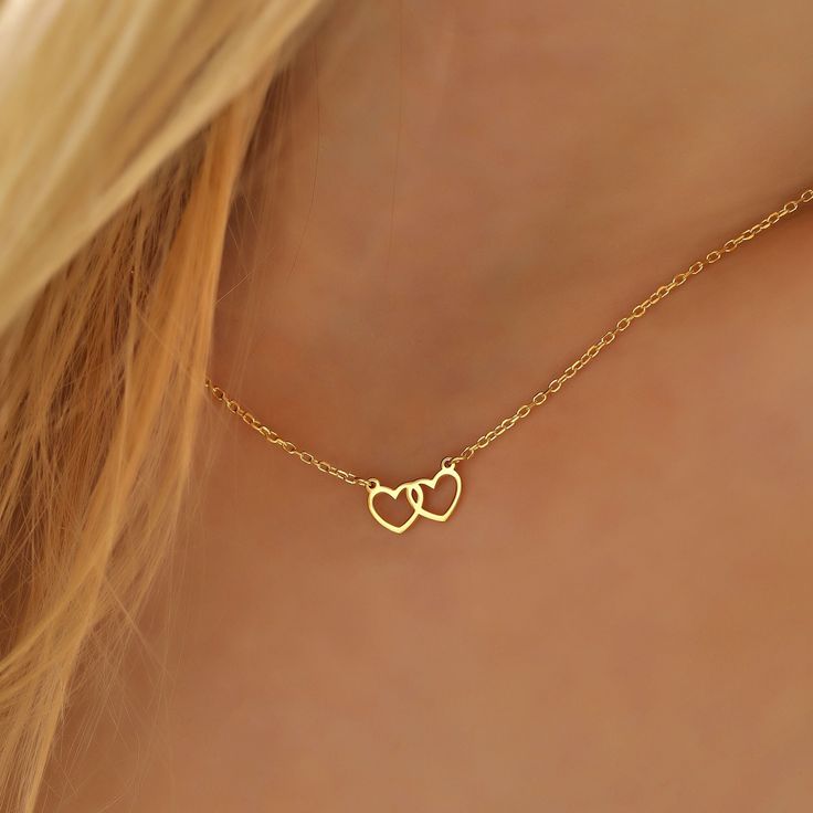 Connected Heart Golden Necklace