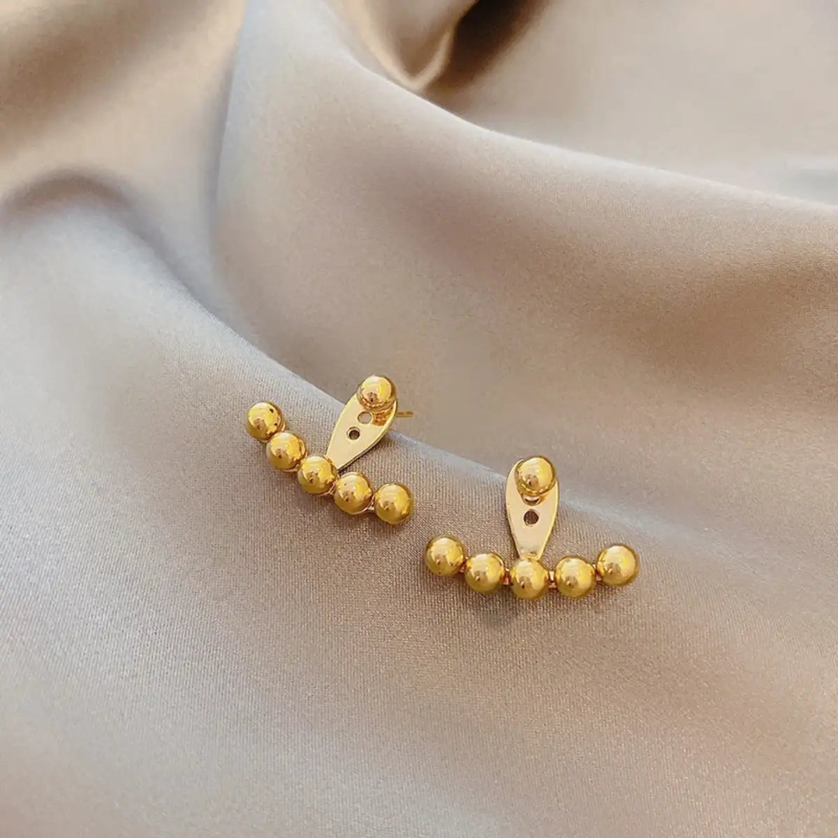 Round Beads Golden Earring