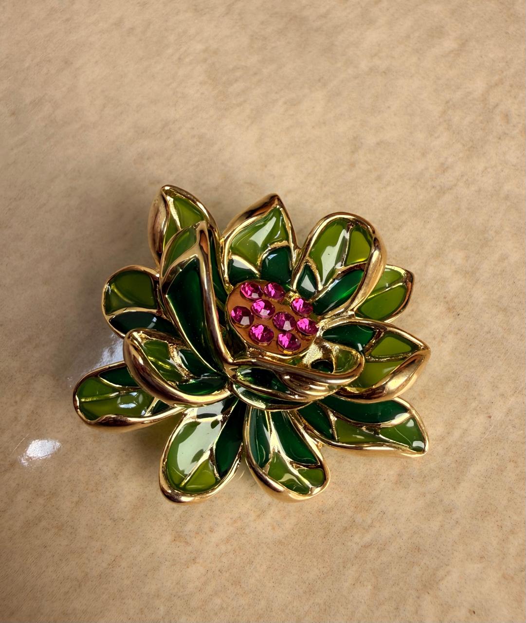 Magenta Heart Brooch