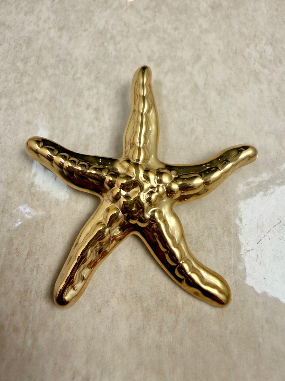 Golden Starfish Brooch
