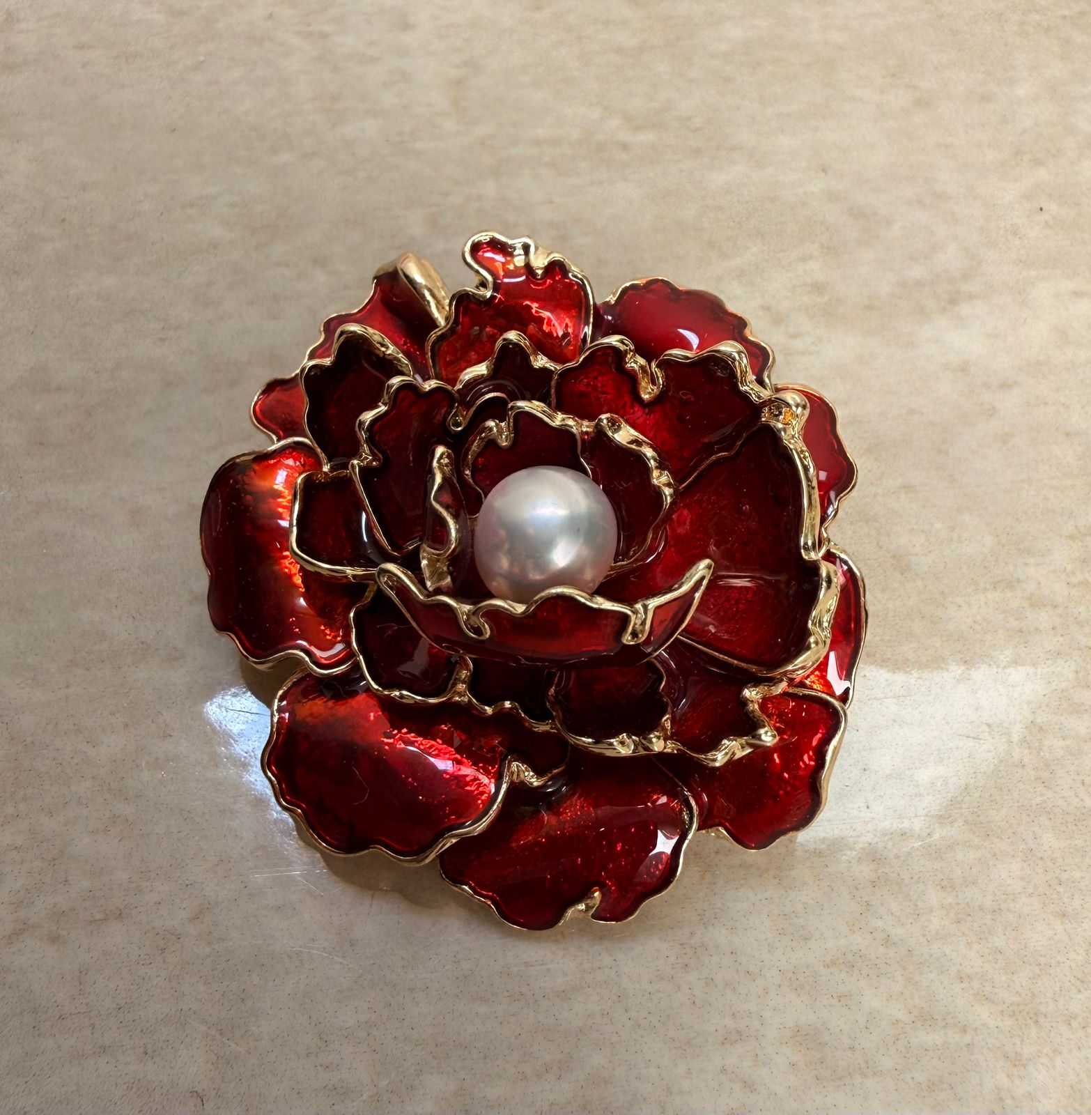 Vermilion Bloom Brooch