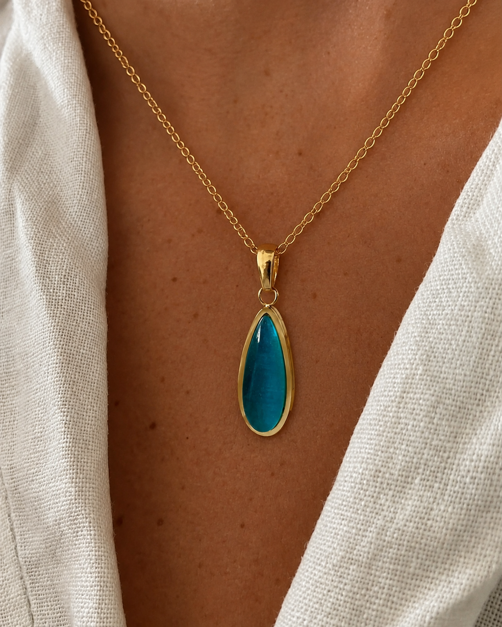 Aqua Tear Necklace