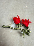 Painted Gardenia Brooch