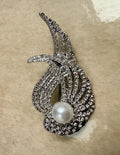 Silver Swan Wing Brooch