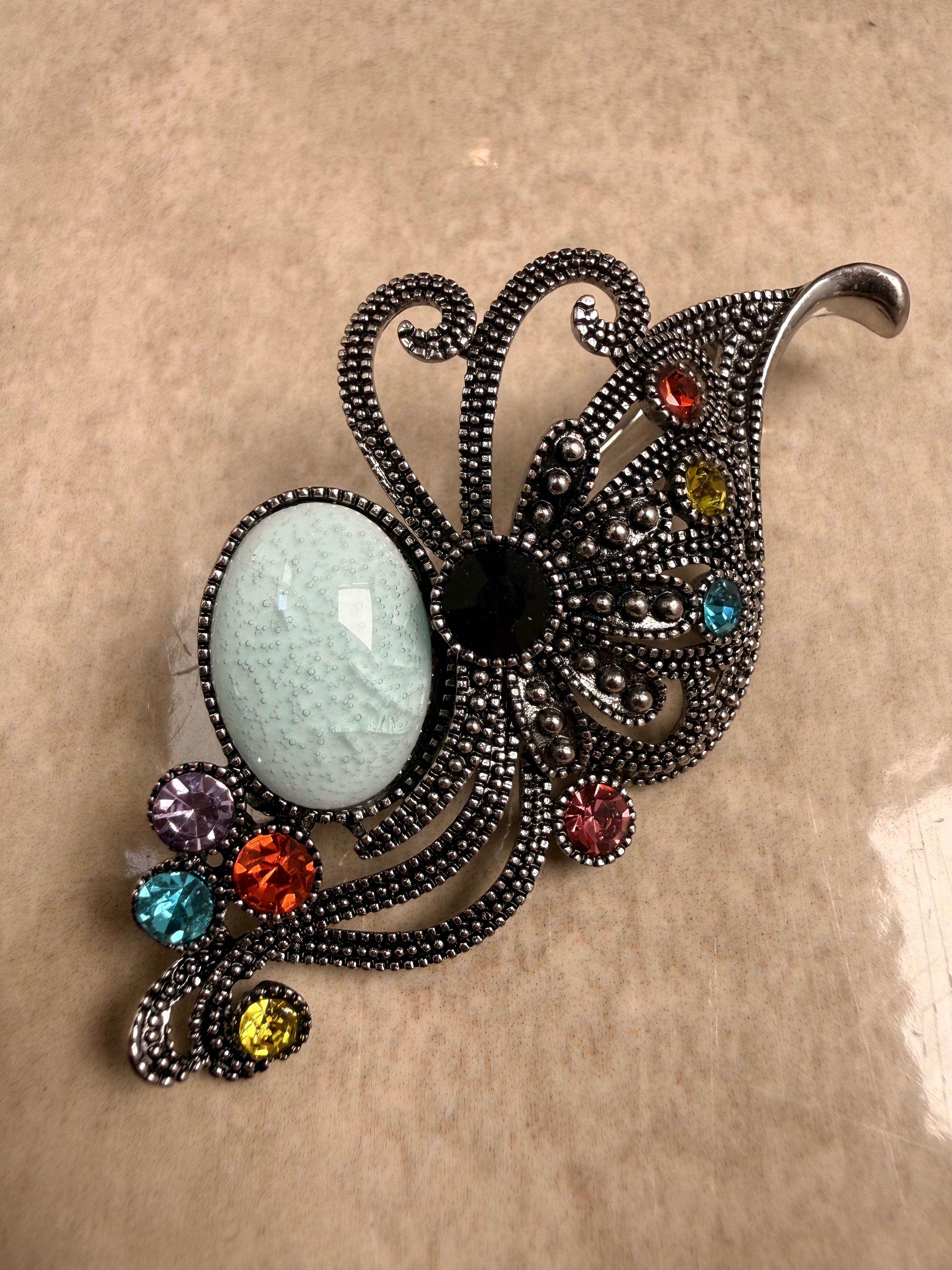 Iridescent Monarch Brooch