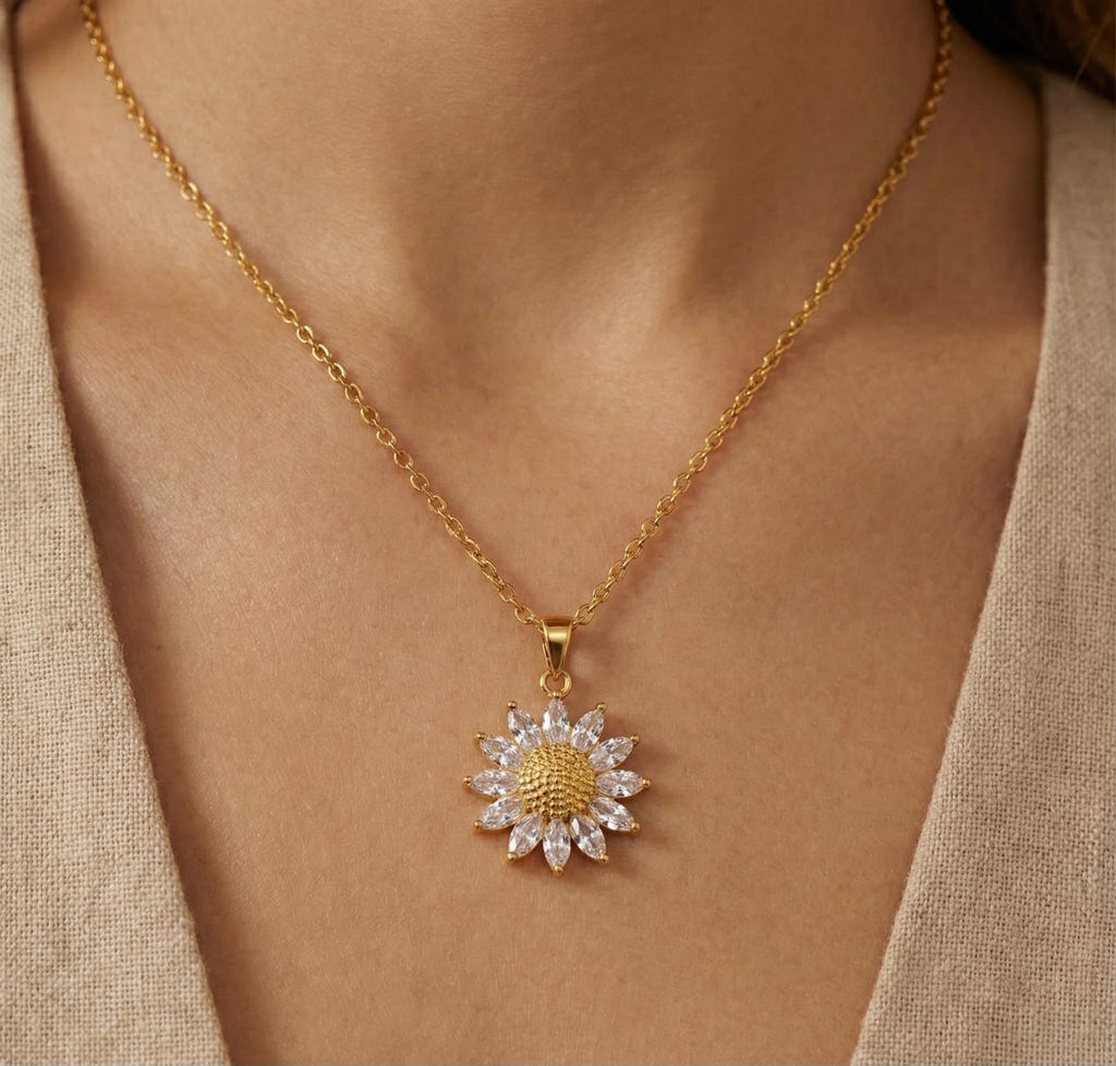 Rotating Sunflower Necklace
