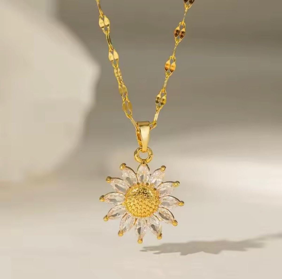 Rotating Sunflower Necklace