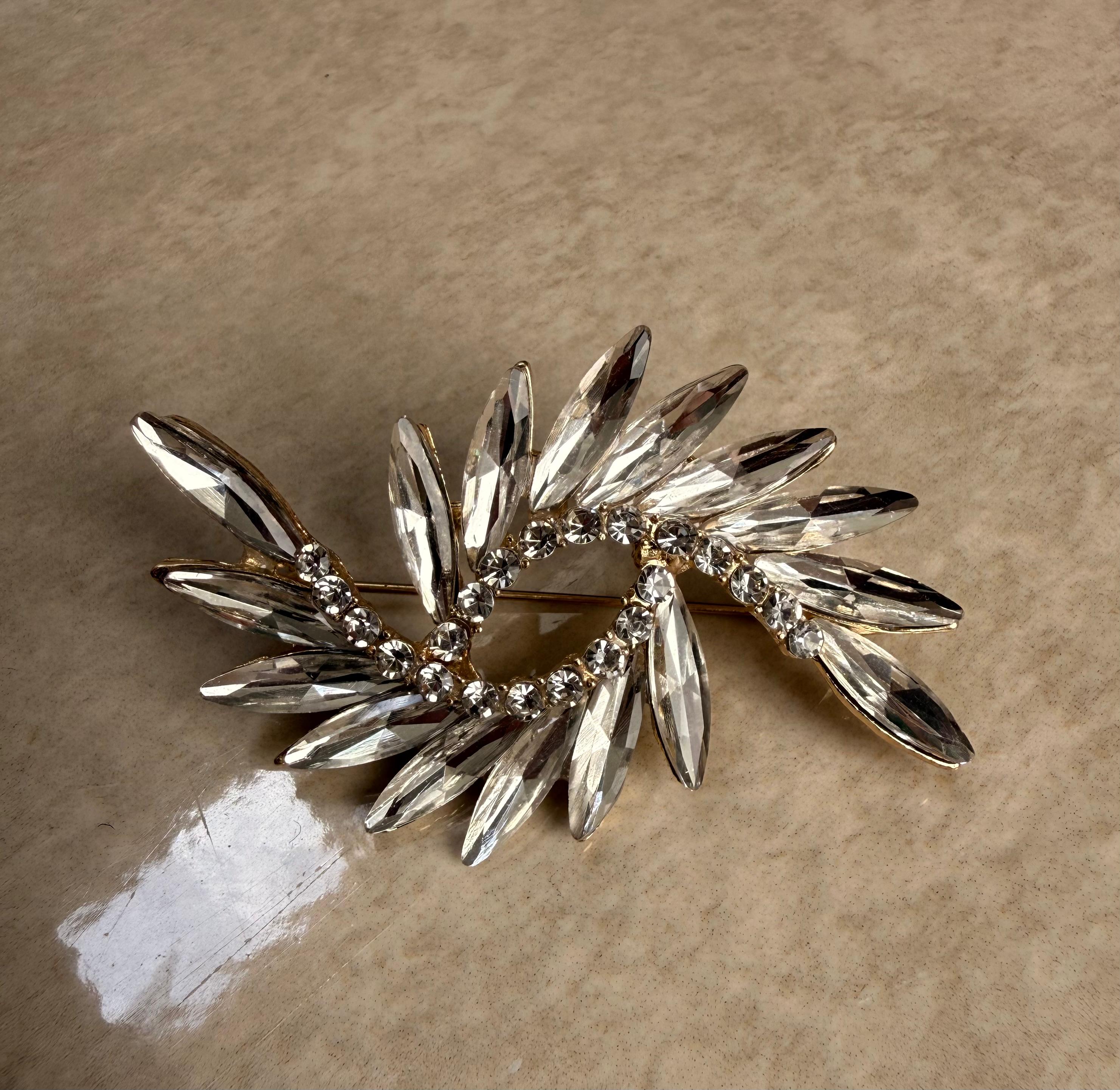 Crystal Plumage Brooch