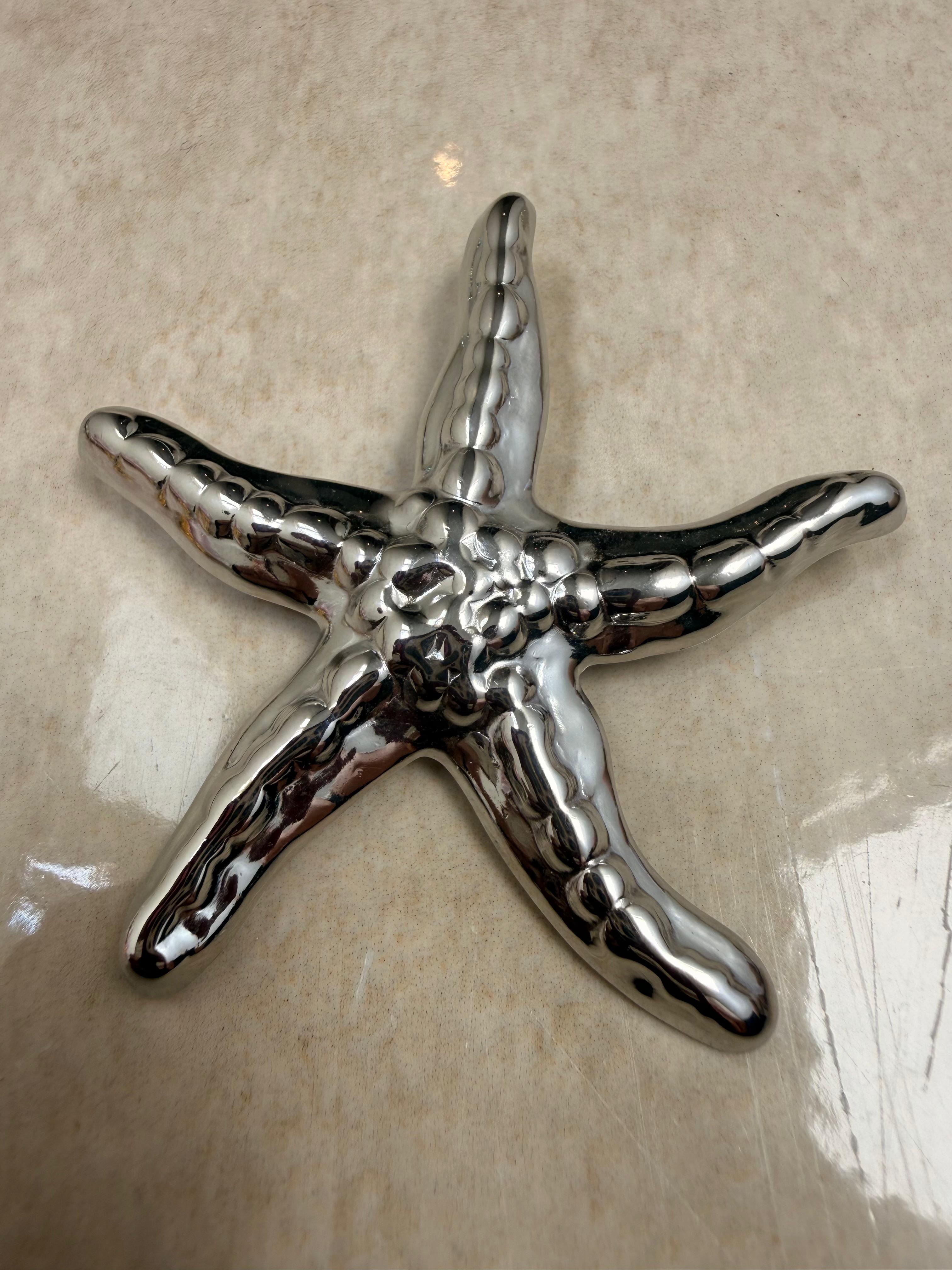 Silver Starfish Brooch