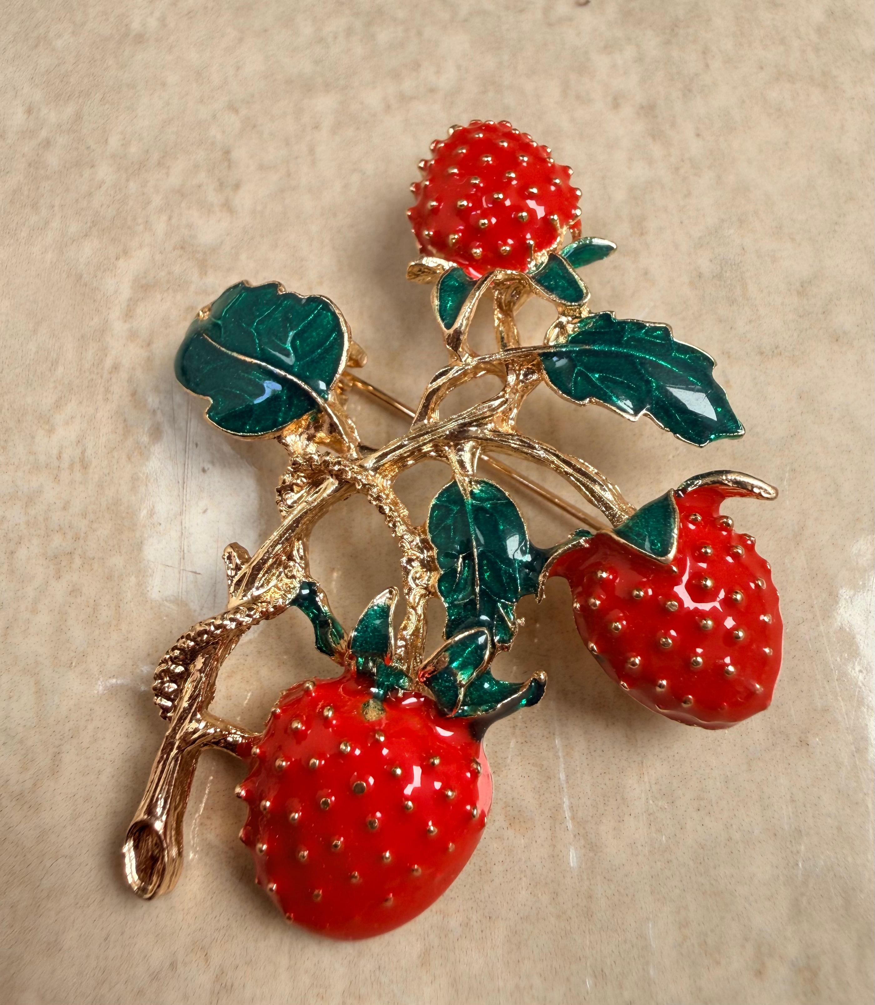 Strawberry Vine Brooch