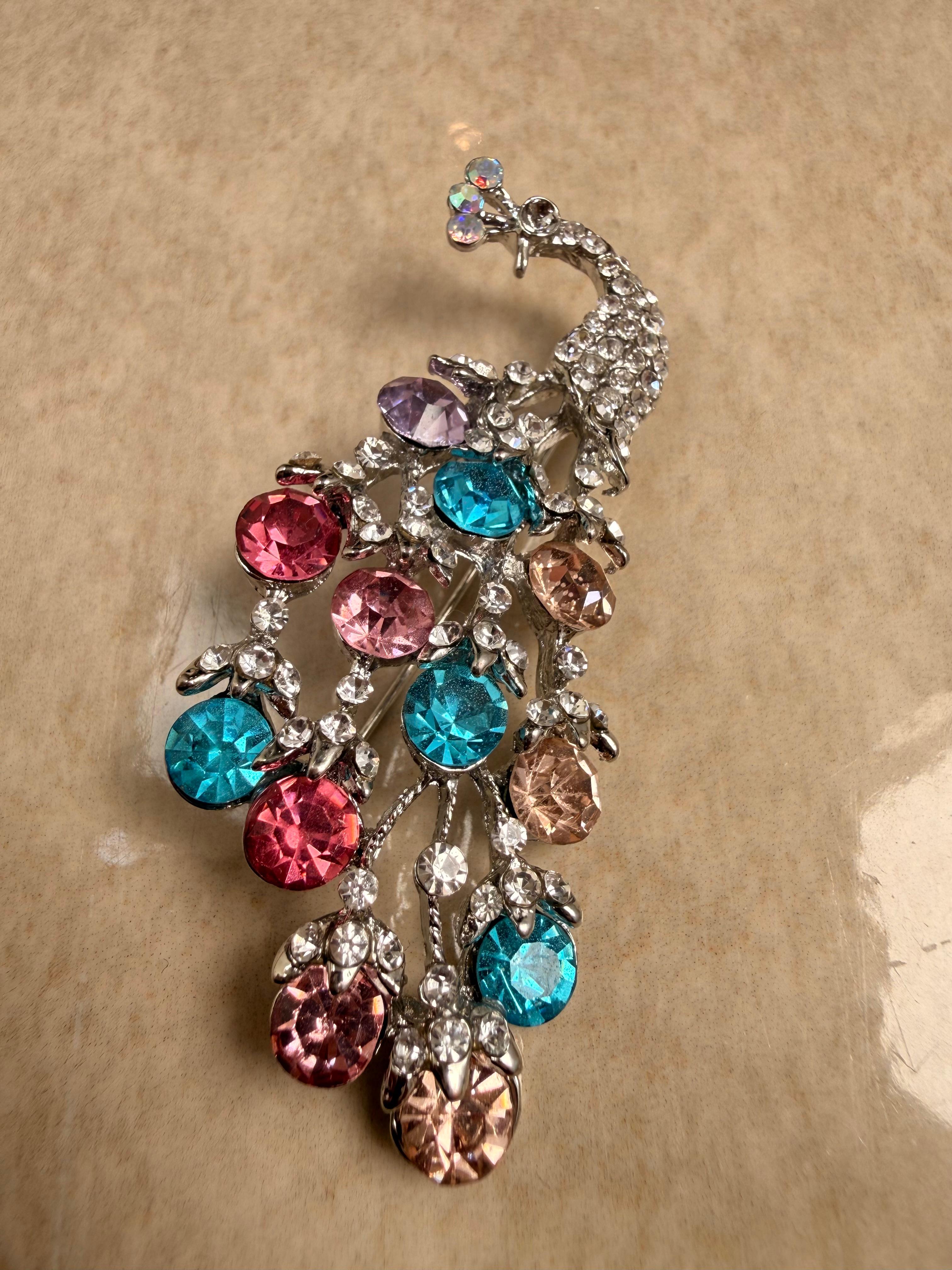 Sovereign Peacock Brooch