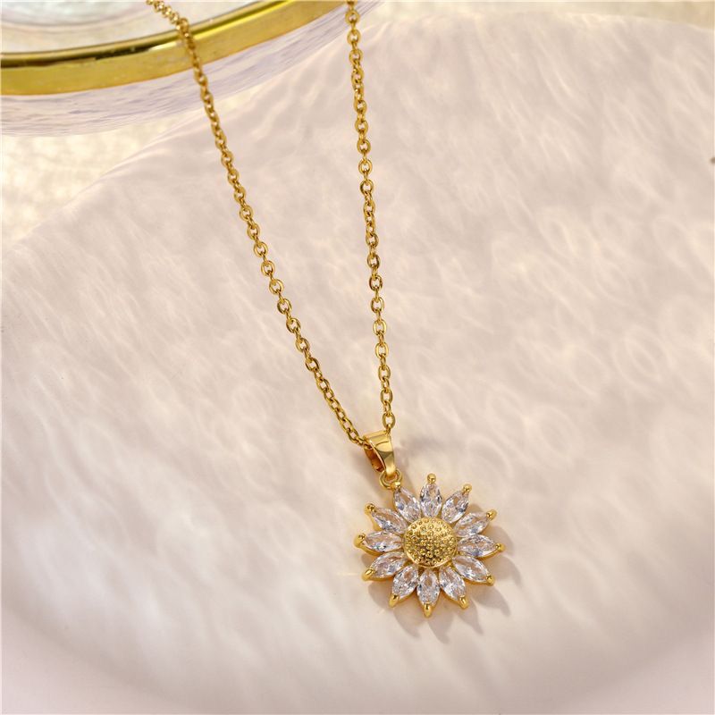 Rotating Sunflower Necklace