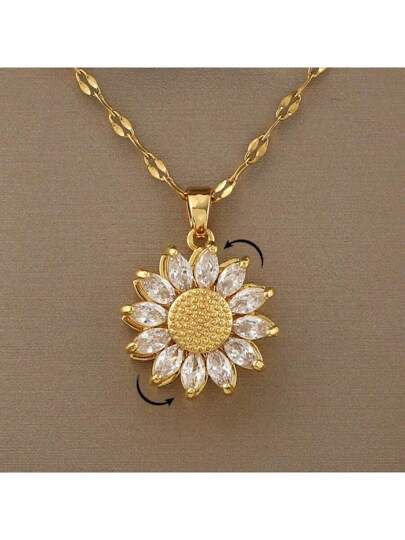 Rotating Sunflower Necklace